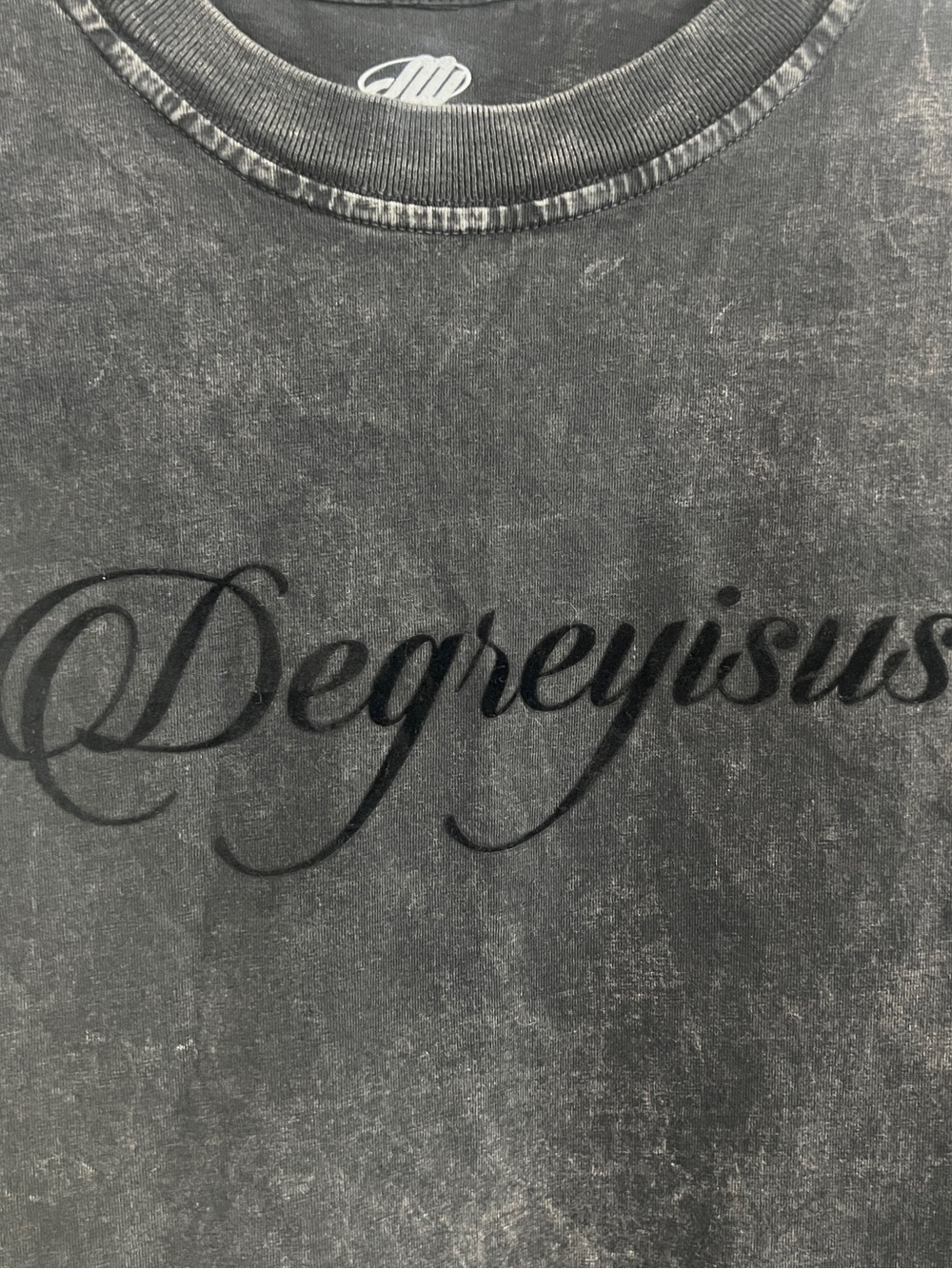 Acid Wash Black Graphic Tee Mineral Wash Oversized Men M Degrey Madmonks - Picture 2 of 7